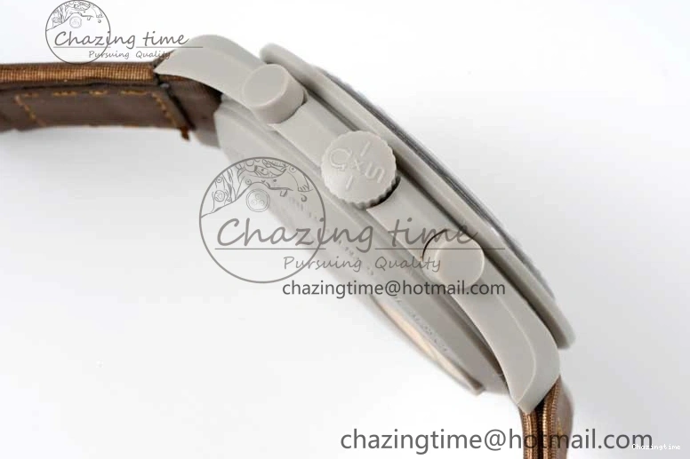 0309 Speedmaster Misson To Saturn 1:1 Best Edition Beige Dial On Nylon Strap Quartz Casual 7861